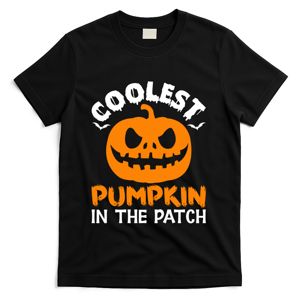 Coolest Pumpkin In The Patch For Halloween Fans Gift T-Shirt - Black