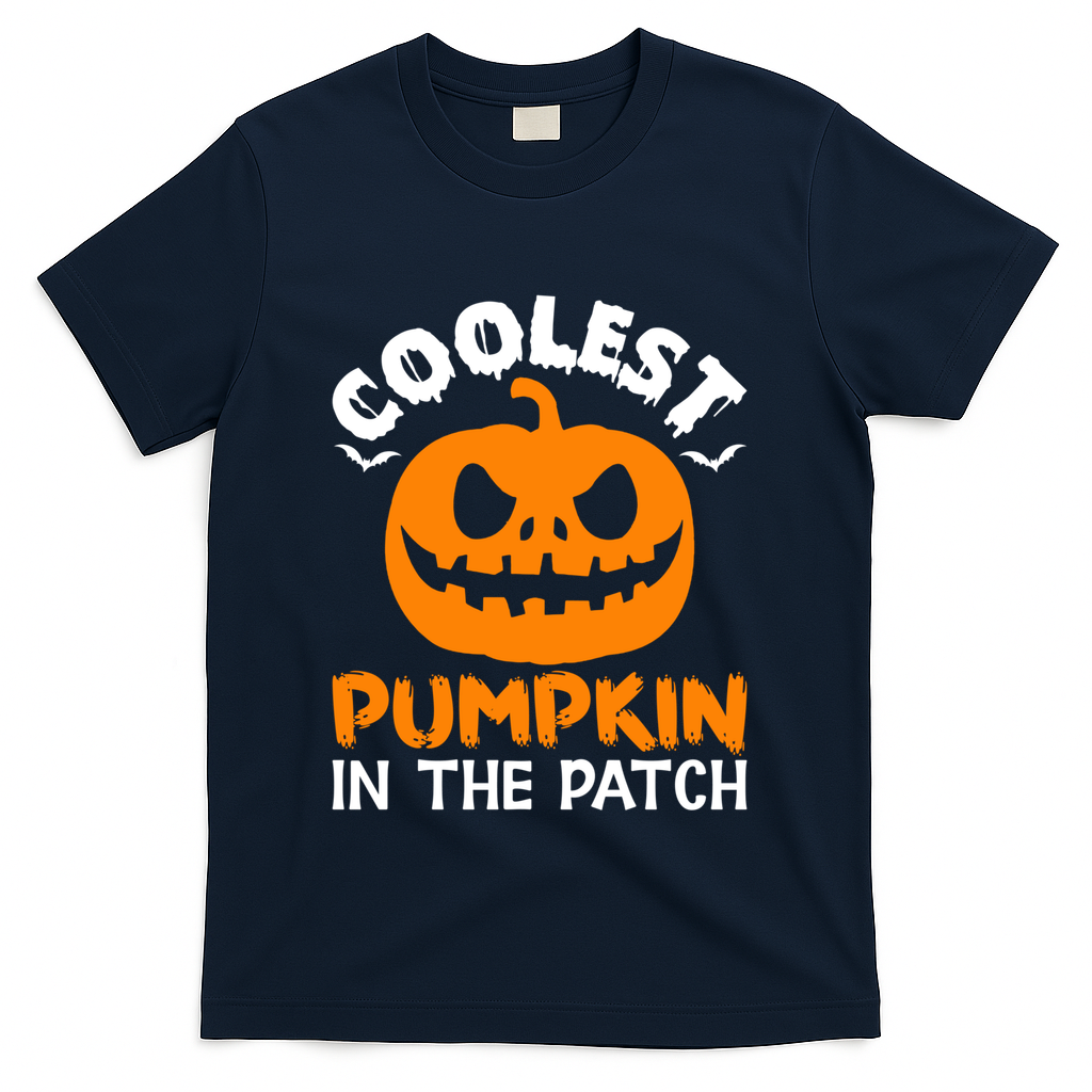 Coolest Pumpkin In The Patch For Halloween Fans Gift T-Shirt - Navy