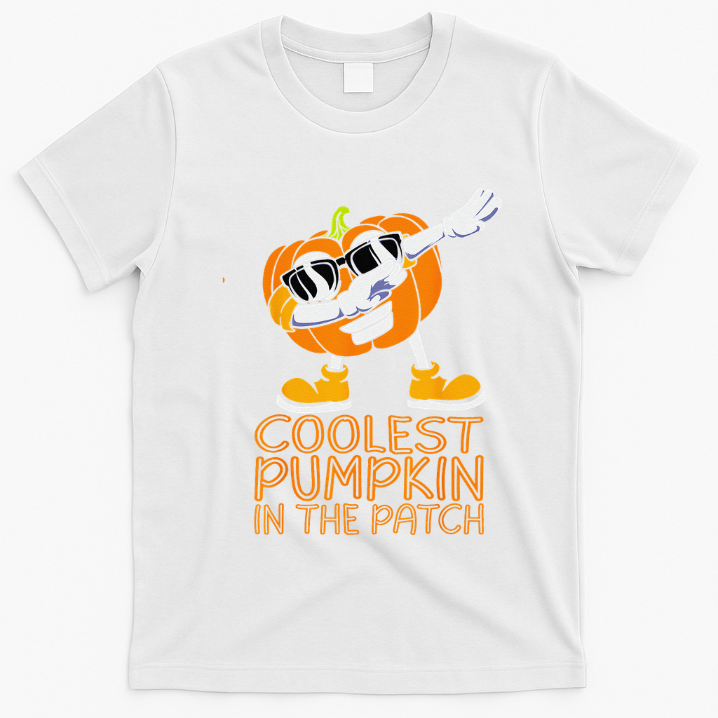 Coolest Pumpkin In The Patch Halloween Jackolantern T-Shirt - White