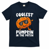 Coolest Pumpkin In The Patch Dabbing Halloween T-Shirt - Navy Blue