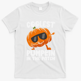 Coolest Pumpkin In The Patch Dabbing Halloween T-Shirt - White