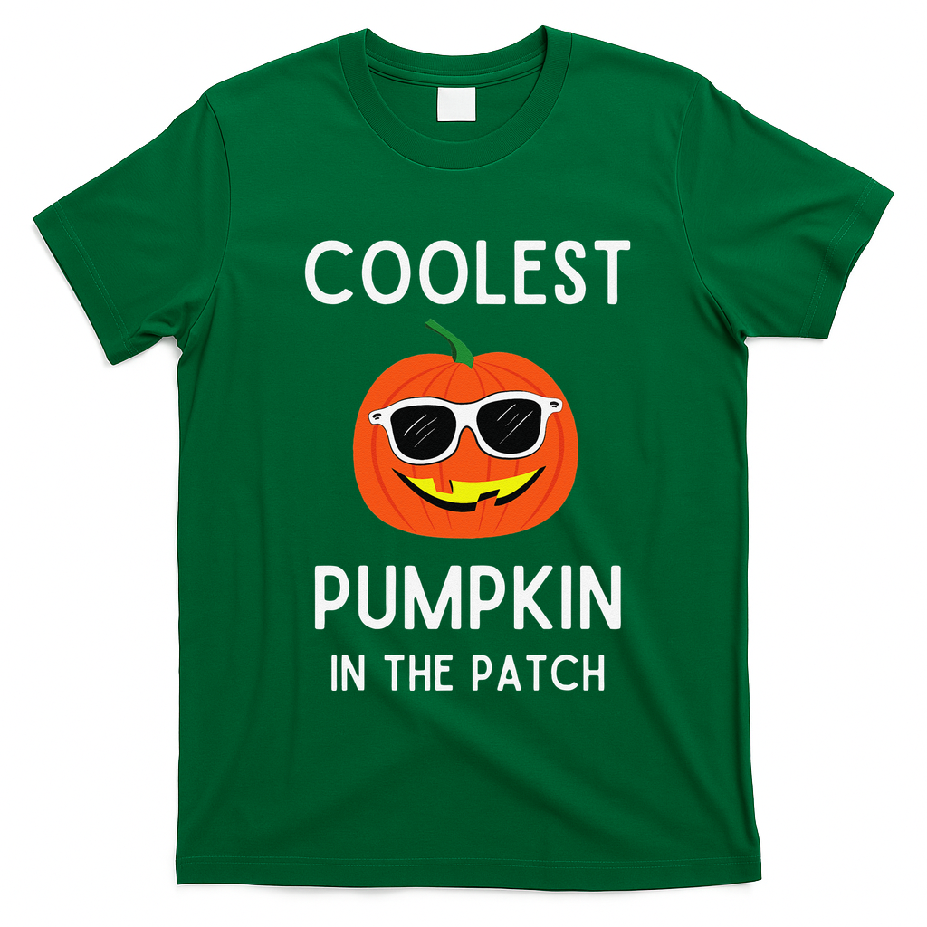 Coolest Pumpkin In The Patch Funny Cool Pumpkin Halloween T-Shirt - Irish Green