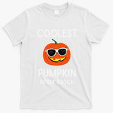 Coolest Pumpkin In The Patch Funny Cool Pumpkin Halloween T-Shirt - White