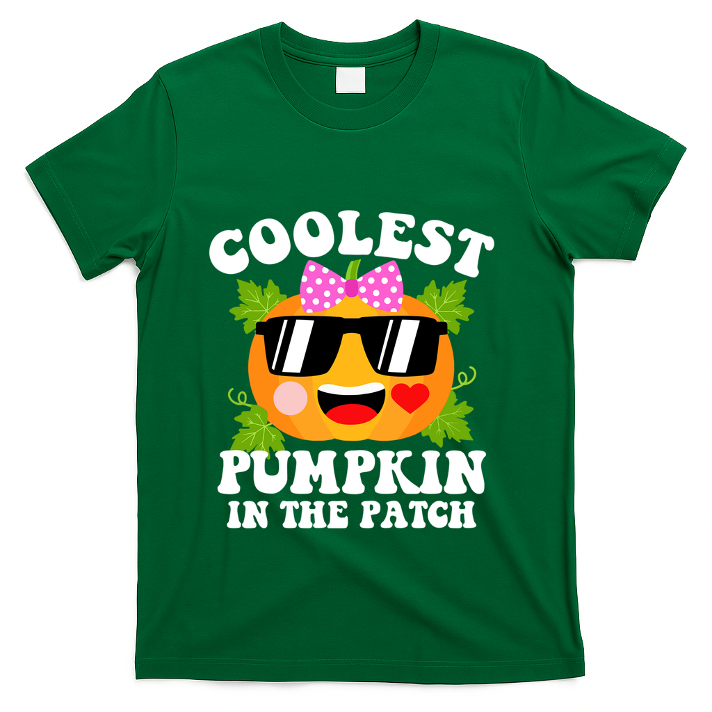 Coolest Pumpkin In The Patch Gift Funny Halloween Costume Gift T-Shirt - Green