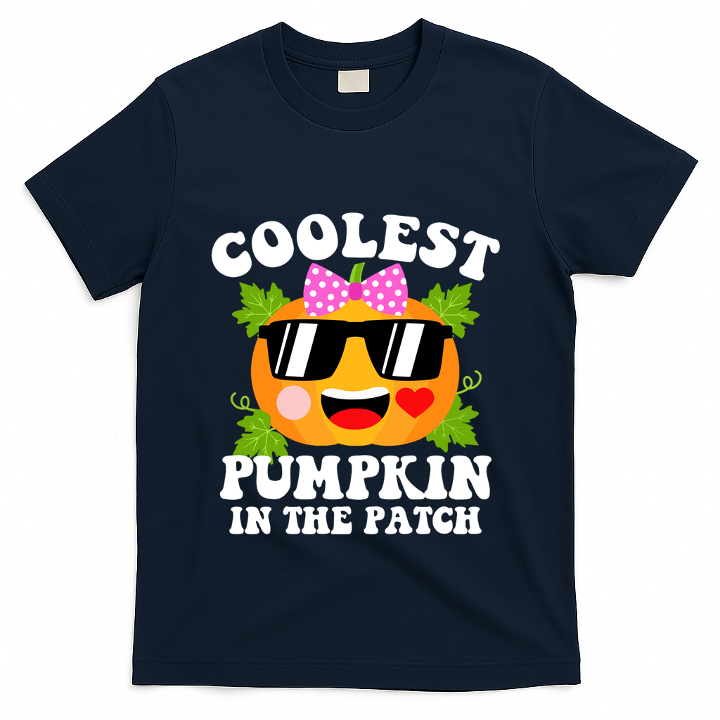 Coolest Pumpkin In The Patch Gift Funny Halloween Costume Gift T-Shirt - Navy