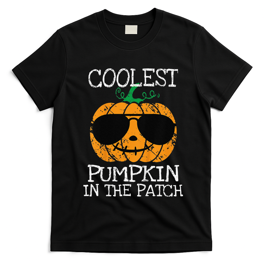 Coolest Pumpkin In The Patch Halloween Costume Gift T-Shirt - Black