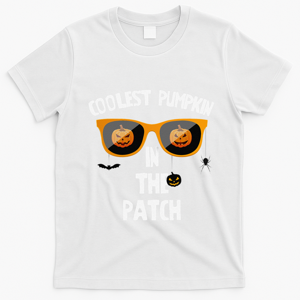 Coolest Pumpkin In The Patch Halloween Gift Cute T-Shirt - White