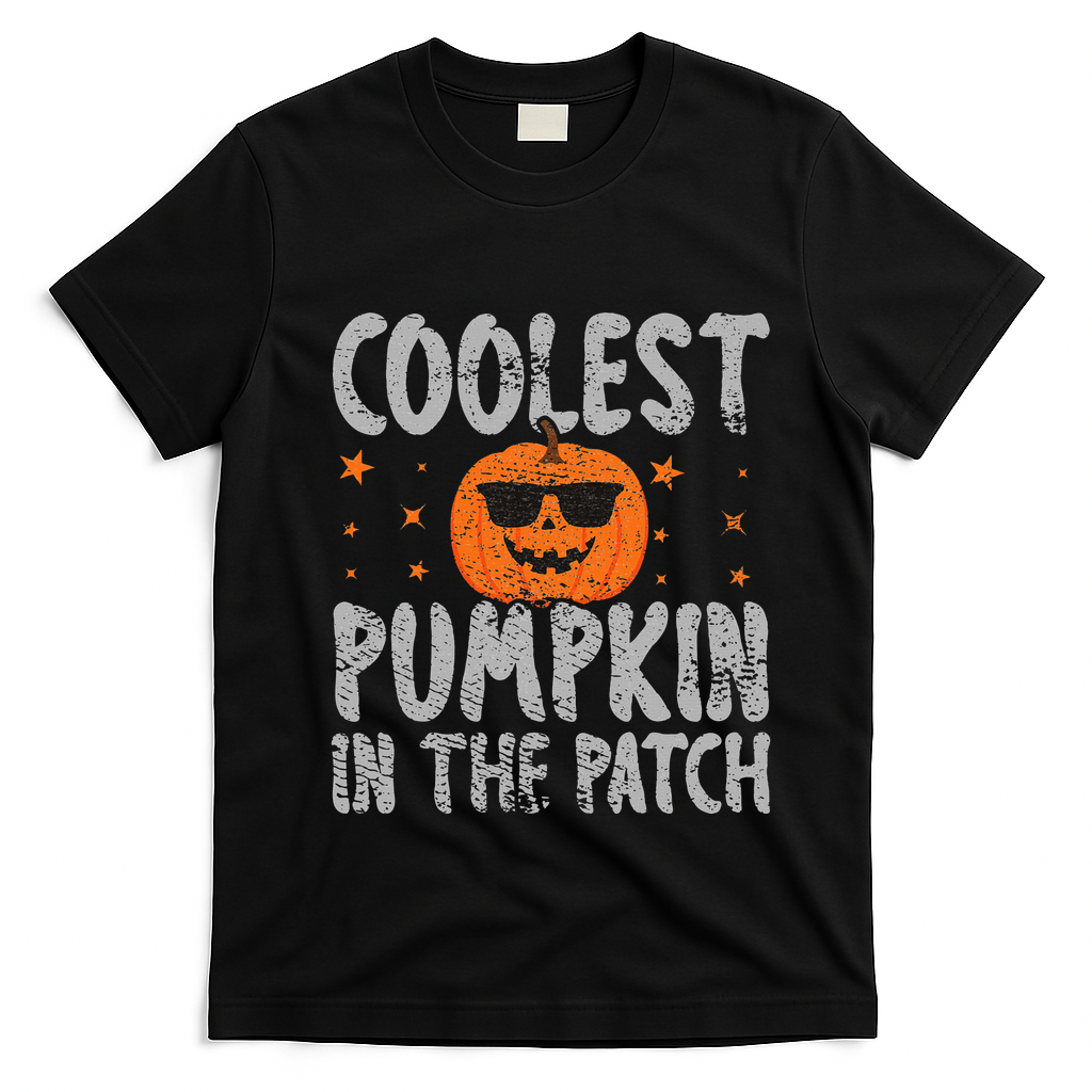 Coolest Pumpkin In The Patch Cute Halloween T-Shirt - Black