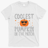 Coolest Pumpkin In The Patch Cute Halloween T-Shirt - White