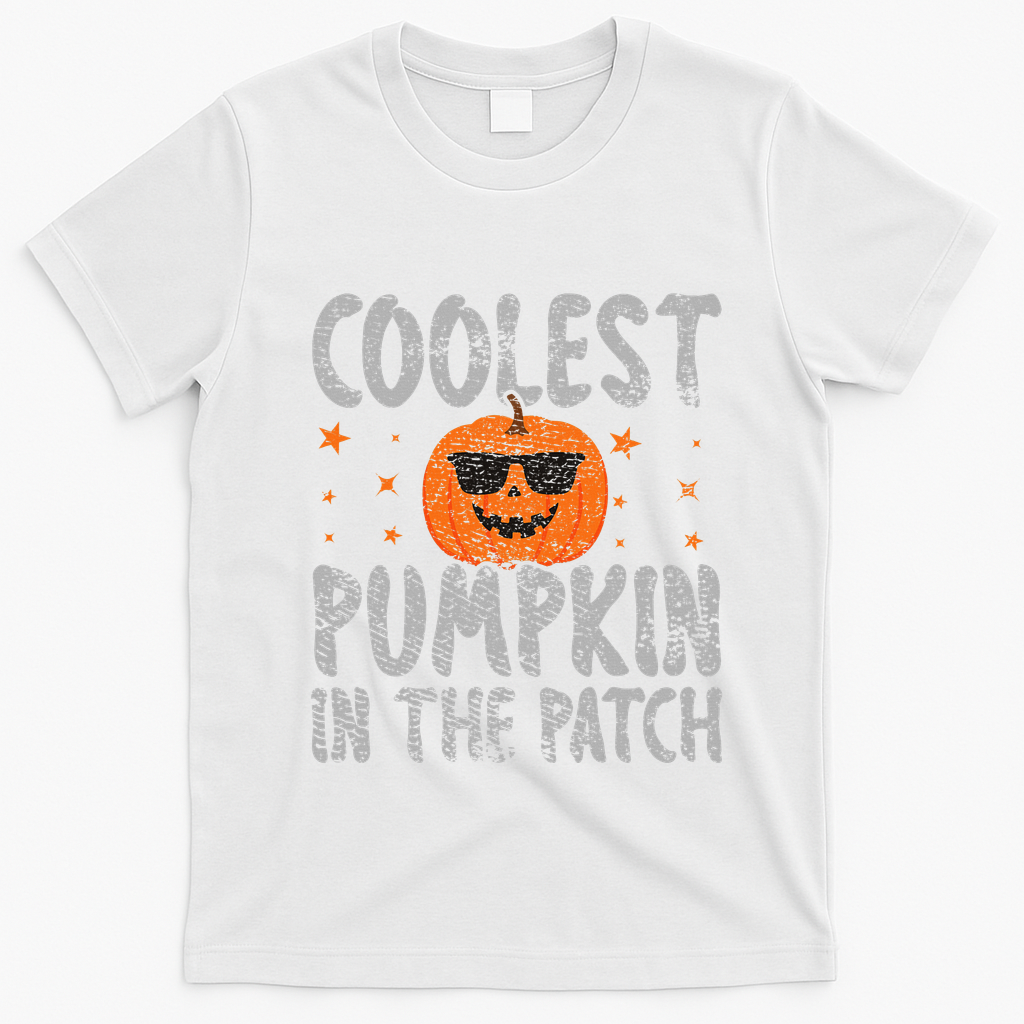 Coolest Pumpkin In The Patch Cute Halloween T-Shirt - White