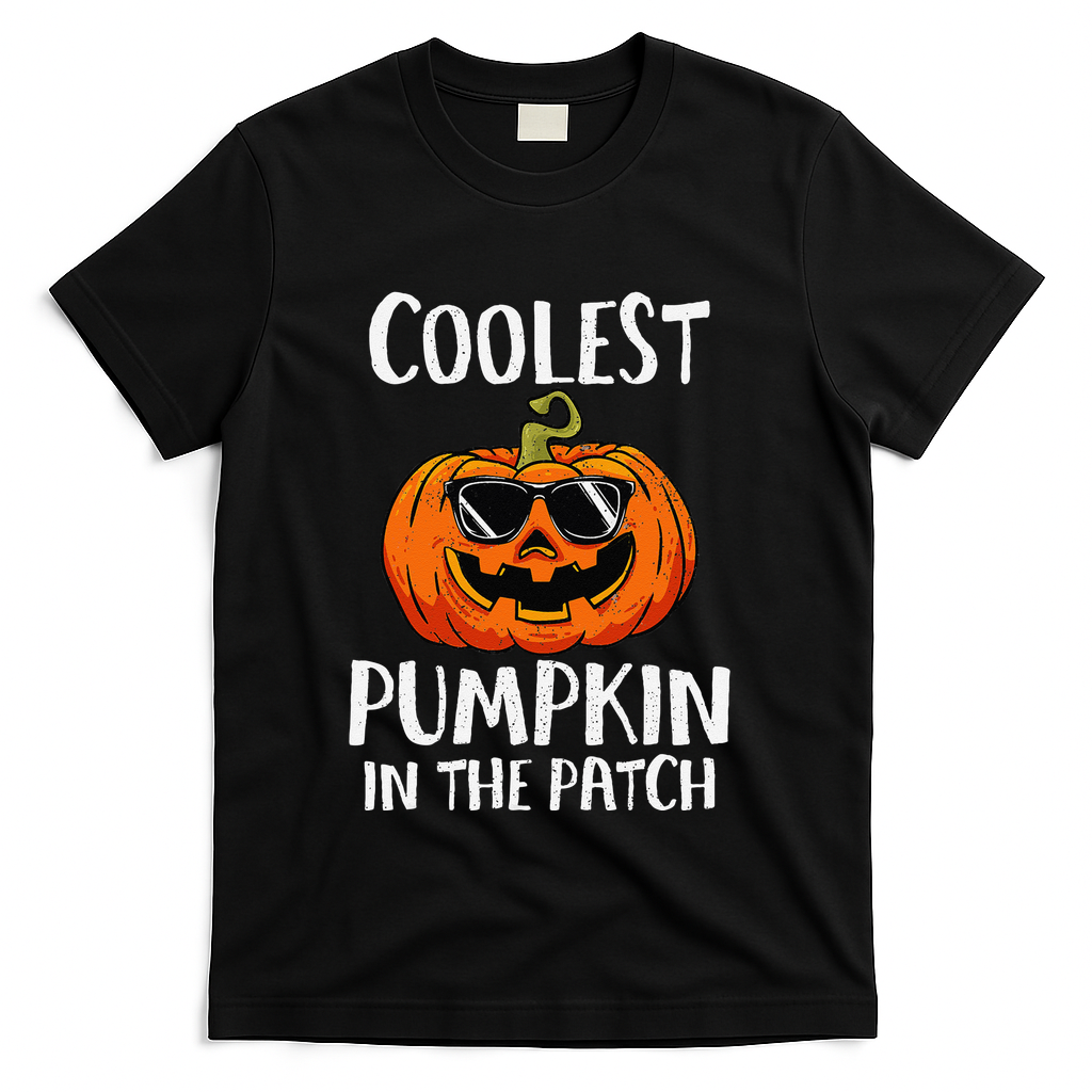 Coolest Pumpkin In The Patch Funny Halloween Gift T-Shirt - Black