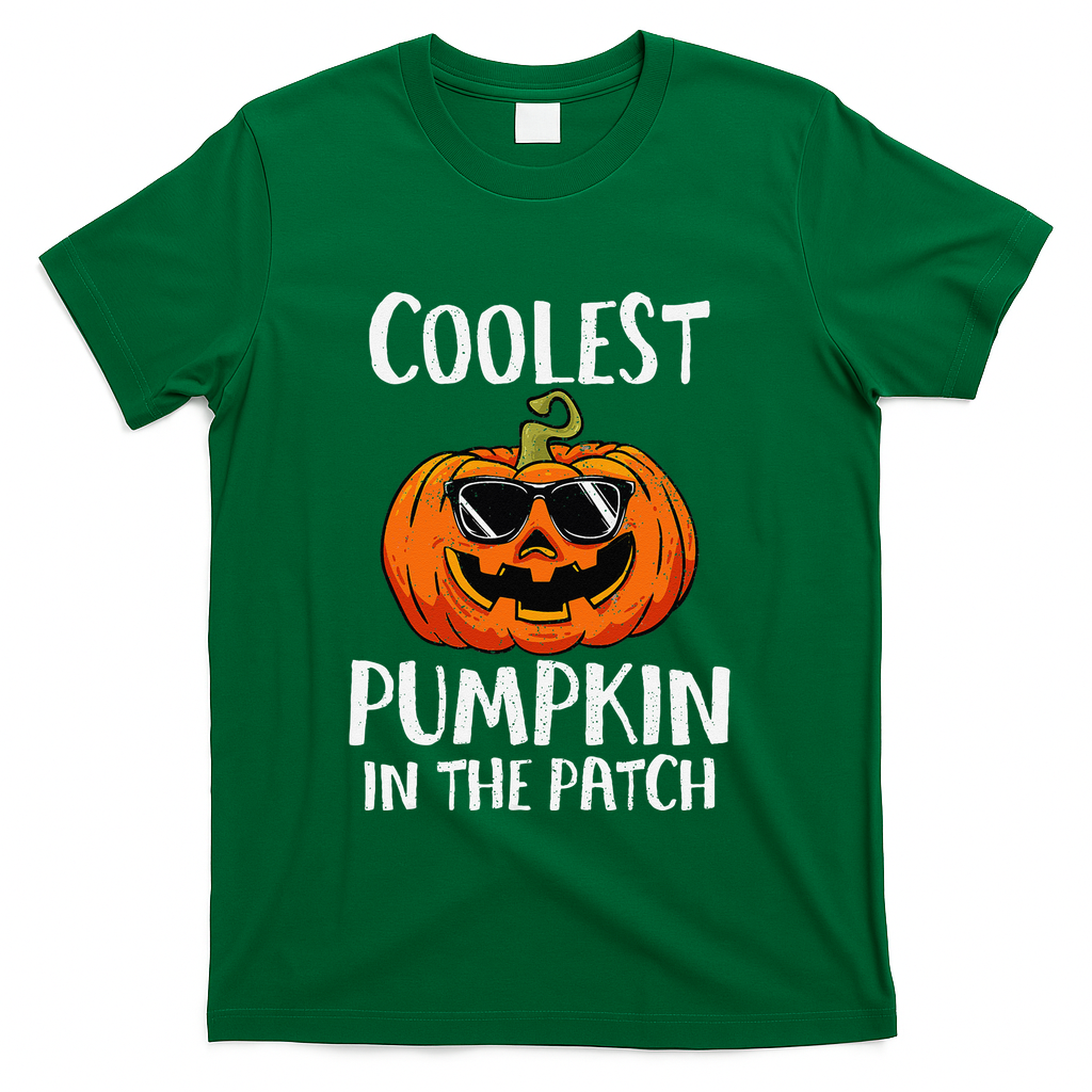 Coolest Pumpkin In The Patch Funny Halloween Gift T-Shirt - Green