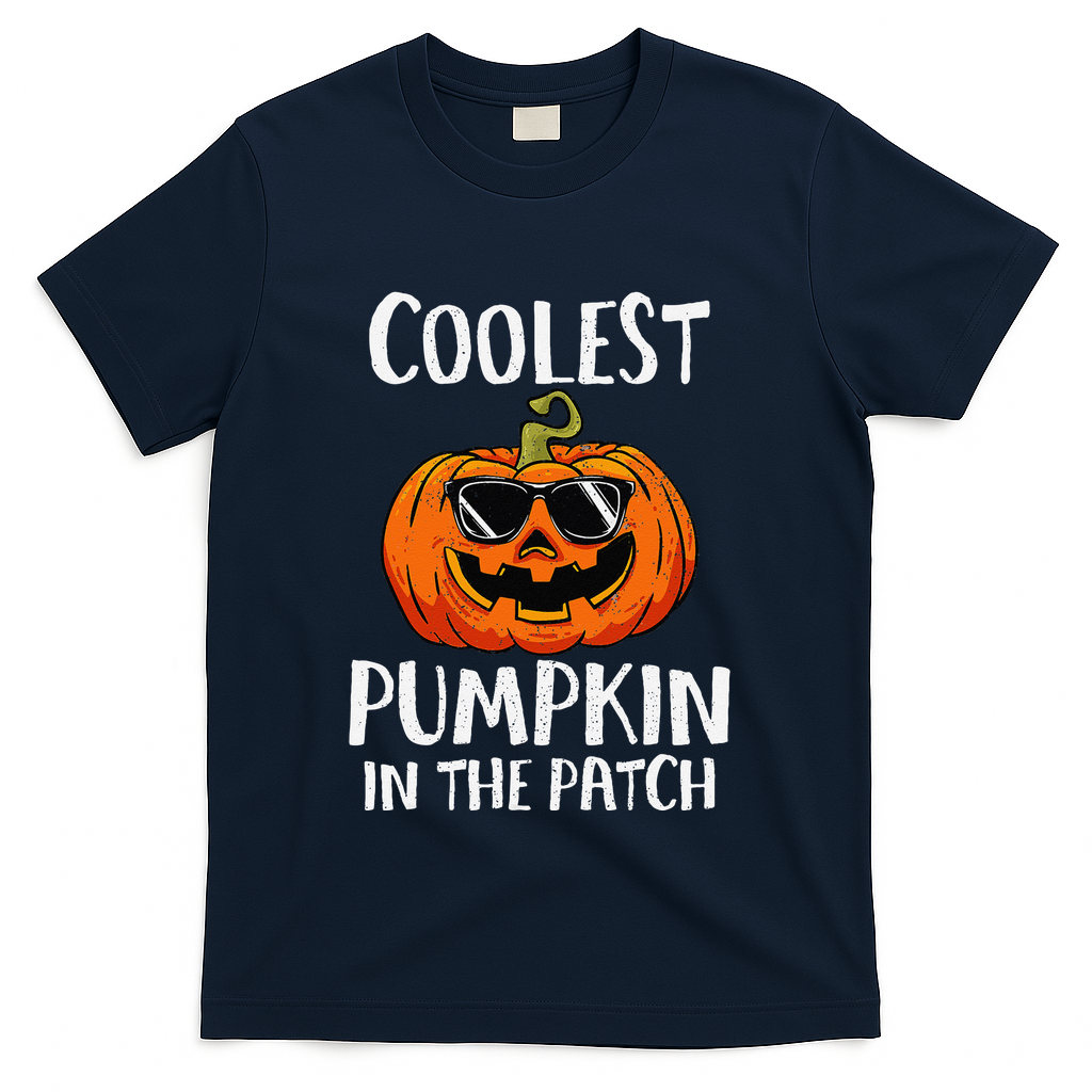 Coolest Pumpkin In The Patch Funny Halloween Gift T-Shirt - Navy