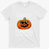 Coolest Pumpkin In The Patch Funny Halloween Gift T-Shirt - White