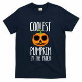 Coolest Pumpkin In The Patch Funny Halloween Party Cute T-Shirt - Navy