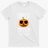 Coolest Pumpkin In The Patch Funny Halloween Party Cute T-Shirt - White