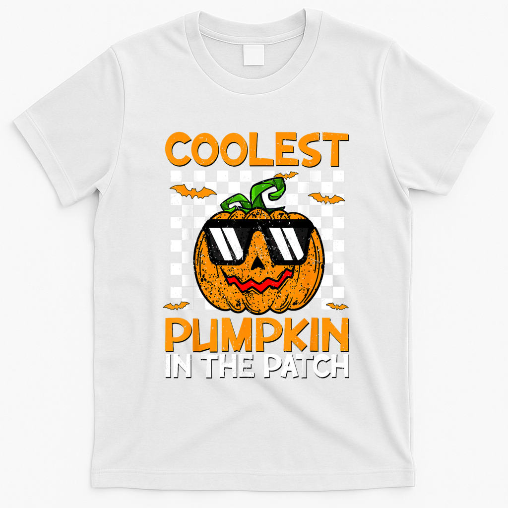 Coolest Pumpkin In The Patch Outfit Halloween T-Shirt - White