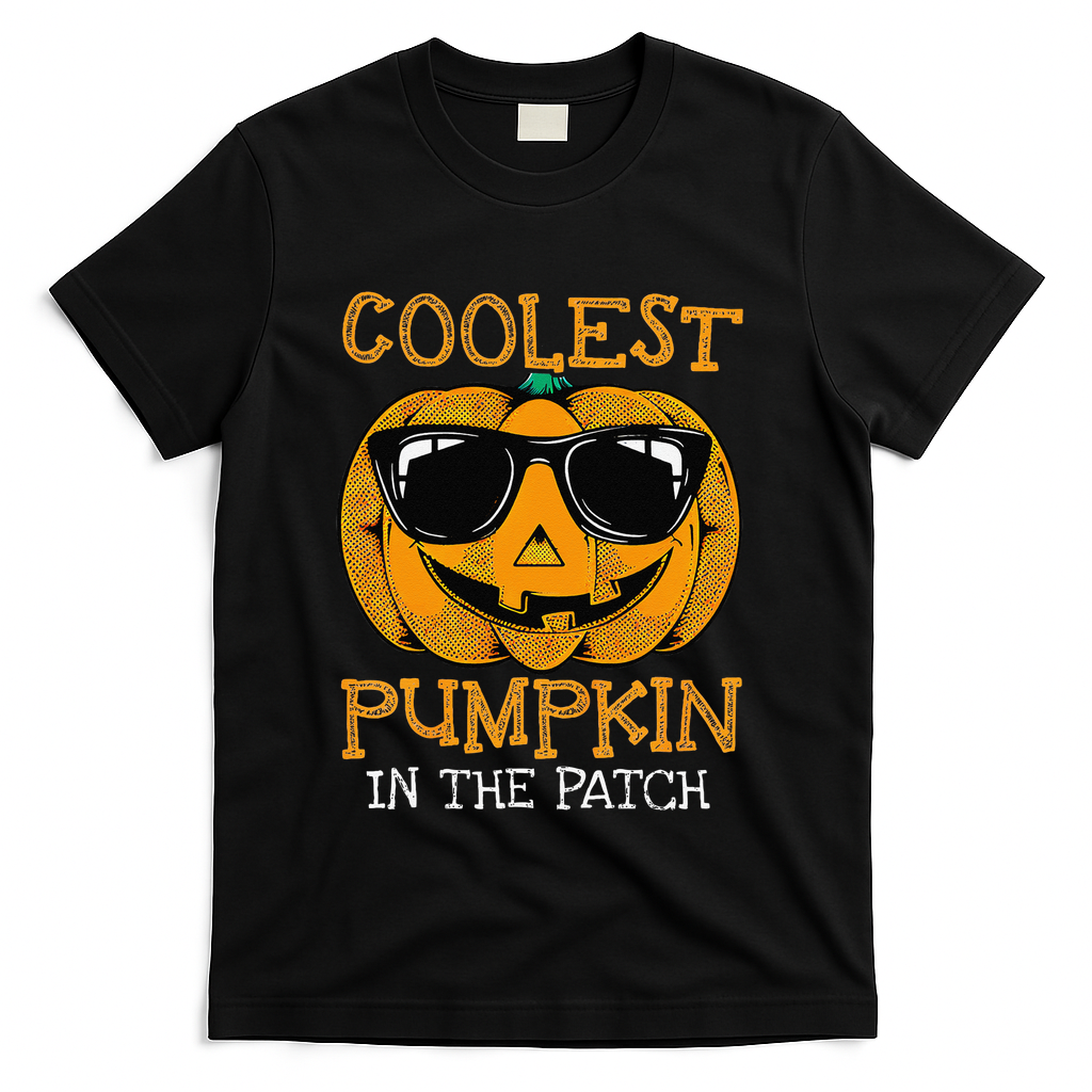 Coolest Pumpkin In The Patch Halloween T-Shirt - Black