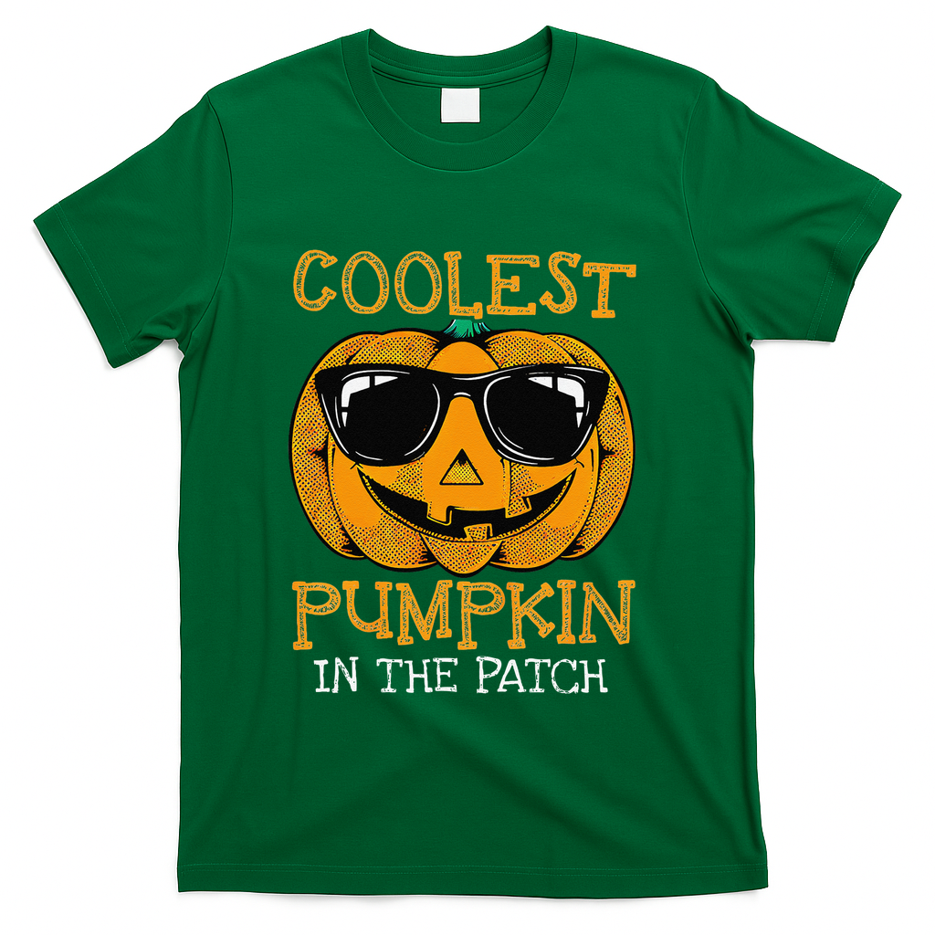 Coolest Pumpkin In The Patch Halloween T-Shirt - Green