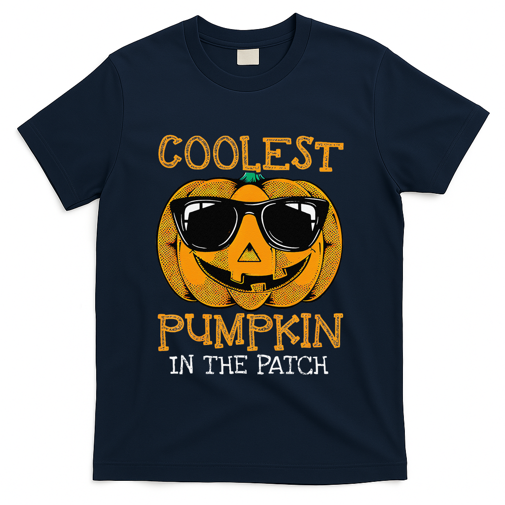 Coolest Pumpkin In The Patch Halloween T-Shirt - Navy
