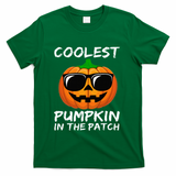 Coolest Pumpkin In The Patch Funny Halloween T-Shirt - Green