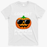 Coolest Pumpkin In The Patch Funny Halloween T-Shirt - White