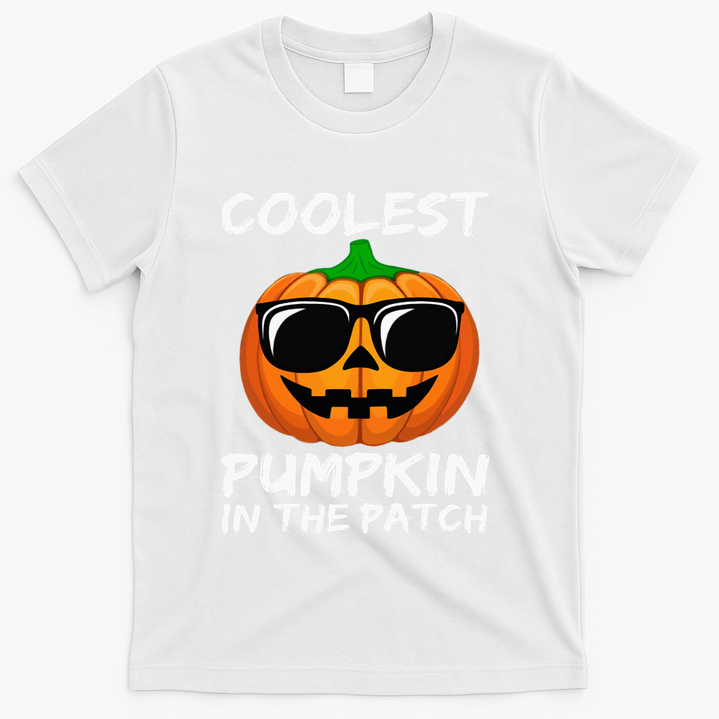 Coolest Pumpkin In The Patch Funny Halloween T-Shirt - White