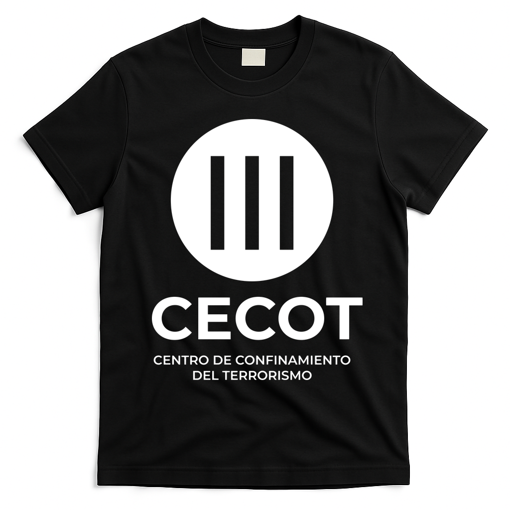 CECOT Prison Jail Funny Halloween Costume El Salvador T-Shirt - Black