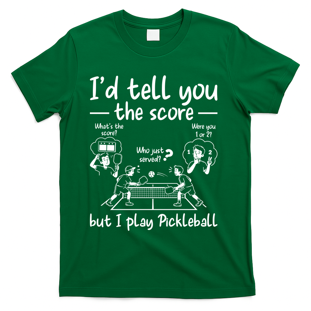 Confused Pickleball Player Funny Pickleball T-Shirt - Green