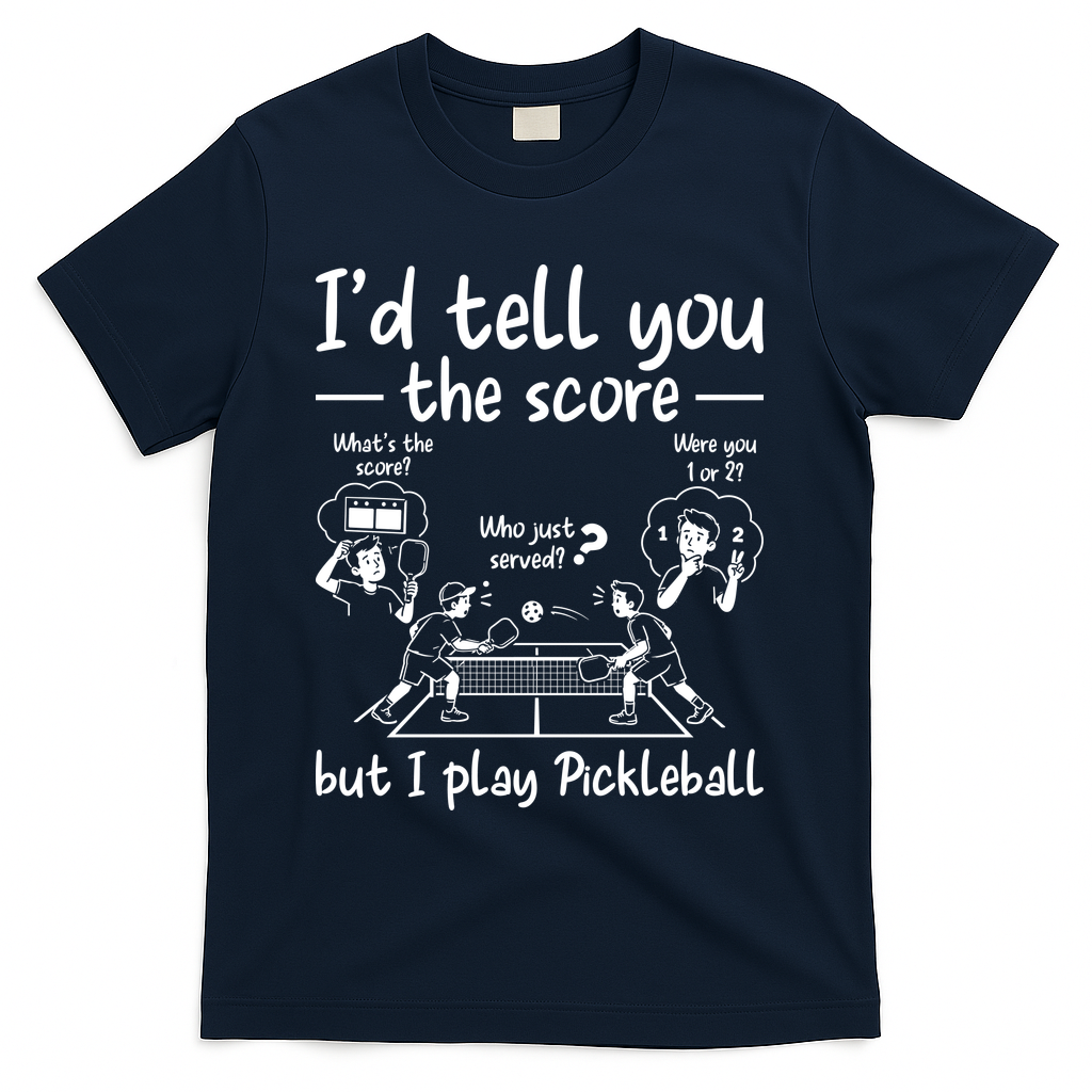 Confused Pickleball Player Funny Pickleball T-Shirt - Navy
