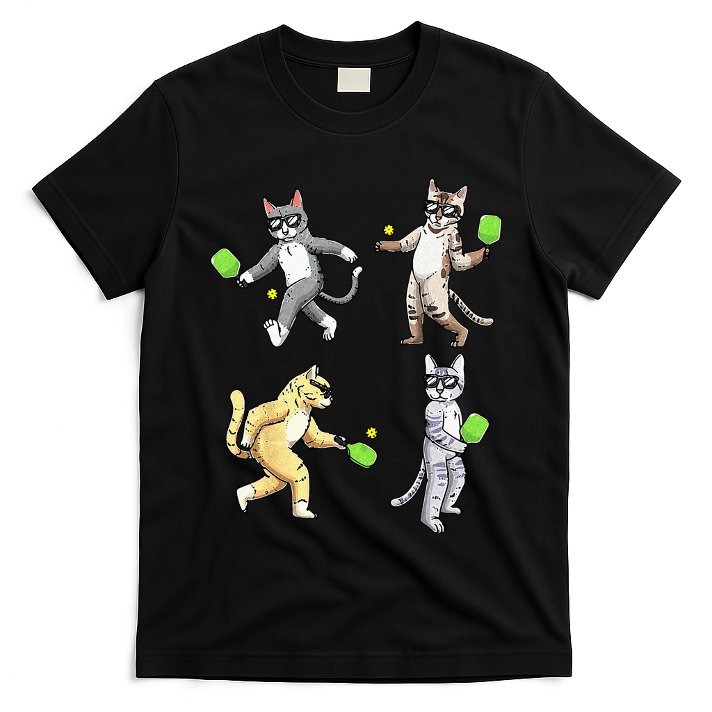 Cats Playing Pickleball T-Shirt
