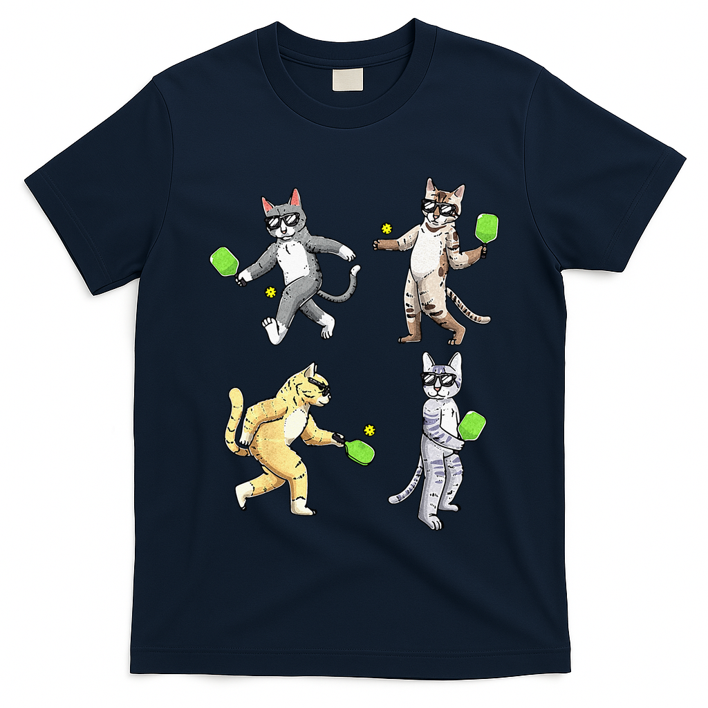 Cats Playing Pickleball T-Shirt