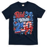 Cute Patriotic Red White And 250 Celebrate America's 250th Birthday T-Shirt - Navy