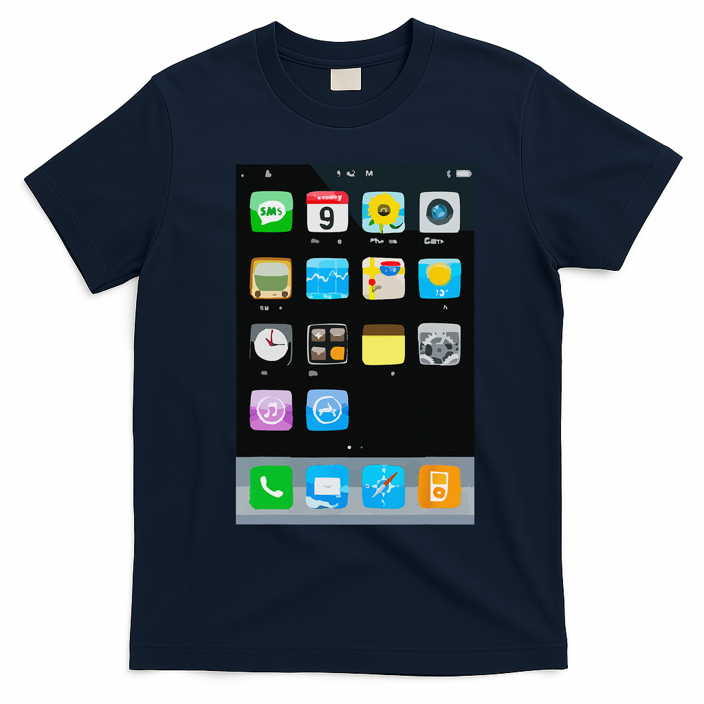 Cell Phone Smartphone Mobile App Halloween Costume T-Shirt - Navy Blue