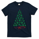 Christmas Paw Tree Christmas Dog Paw Christmas Tree T-Shirt - Navy Blue