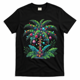 Christmas Palm Tree Merry Christmas Tropical Christmas T-Shirt - Black