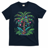 Christmas Palm Tree Merry Christmas Tropical Christmas T-Shirt - Navy Blue
