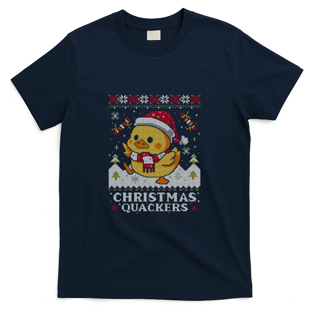 Christmas Quackers - Cute Duck - Navy
