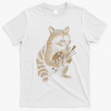 Cool Raccoon Artist with Palette and Brushes T-Shirt - White