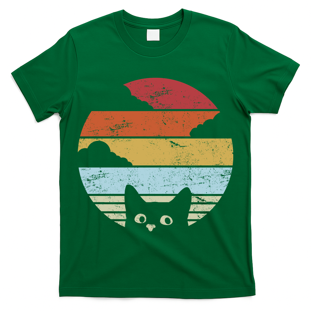 Vintage Sunset Cat T-Shirt