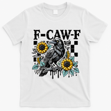 Crow Raven F-CAW-F Funny Halloween T-Shirt - White