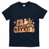 Cute Retro Fall In Love With Learning T-Shirt - Navy