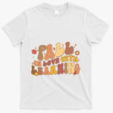 Cute Retro Fall In Love With Learning T-Shirt - White
