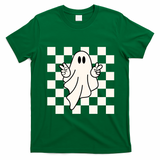 Cute Retro Ghost Peace Sign Halloween T-Shirt - Irish Green