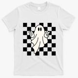Cute Retro Ghost Peace Sign Halloween T-Shirt - White