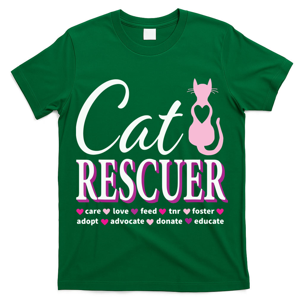 Cat Rescue Gift Feral Kittens Homeless Cats Shelter TNR Tee T-Shirt
