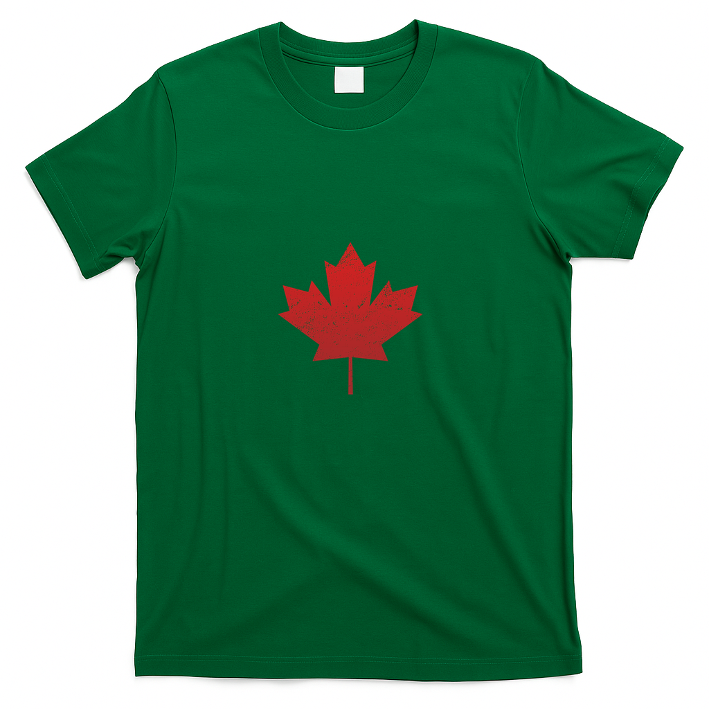 Canadian Red Maple Leaf Symbol T-Shirt - Green