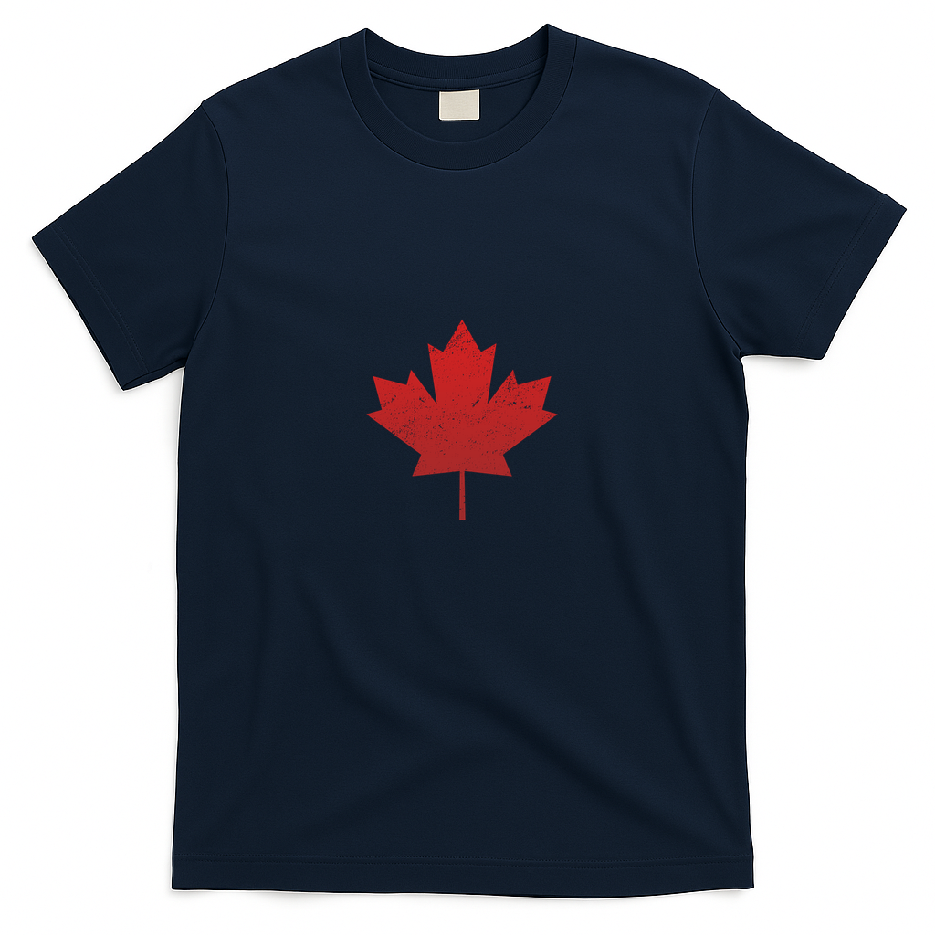 Canadian Red Maple Leaf Symbol T-Shirt - Navy