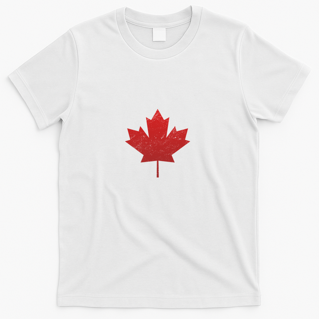 Canadian Red Maple Leaf Symbol T-Shirt - White