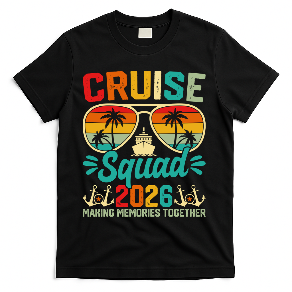 Cruise Squad 2026 Summer Vacation T-Shirt - Black